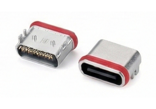 TYPE-C 16P 贴板压铸防水有柱